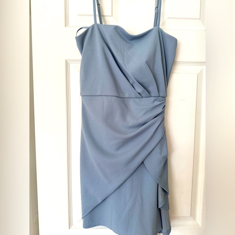 Trixxi blue grey mini dress